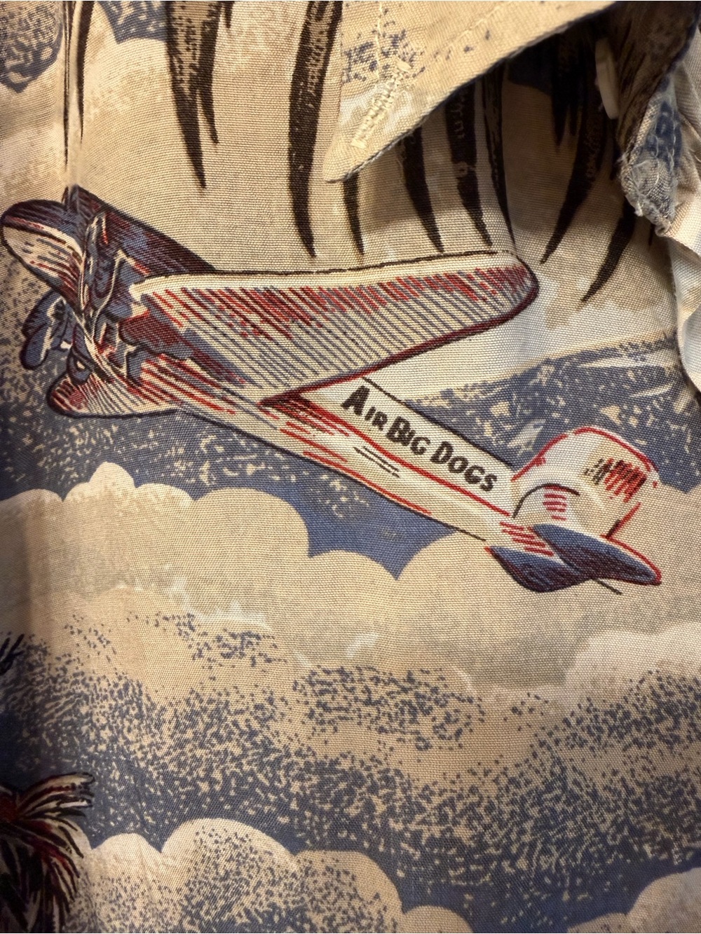 Vintage Big Dogs "Air Big Dogs" All Over Print Rayon Hawaiian Camp Shirt
Men's L - Picture 8 of 11